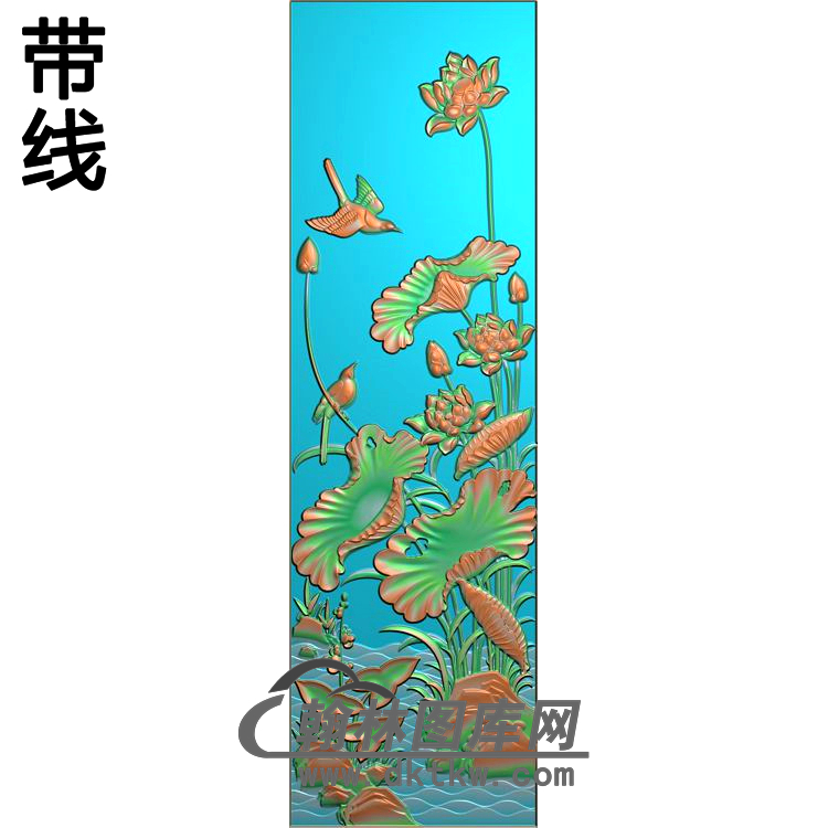 荷花精雕图（HHY-028)展示