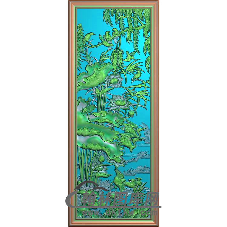 荷花精雕图（HHY-029)展示