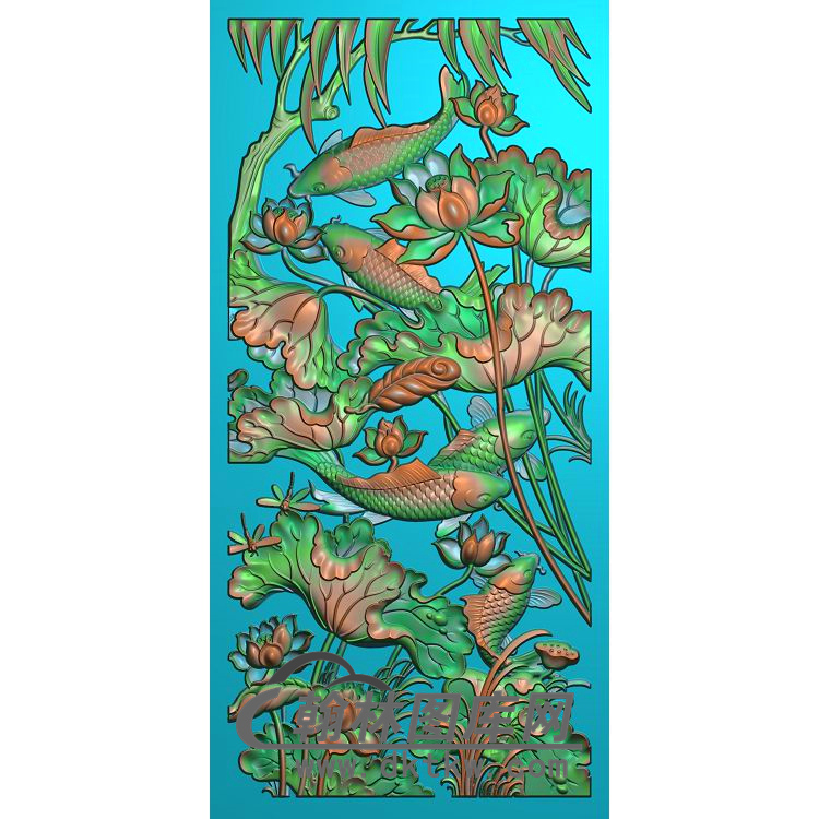 荷花精雕图（HHY-038)展示