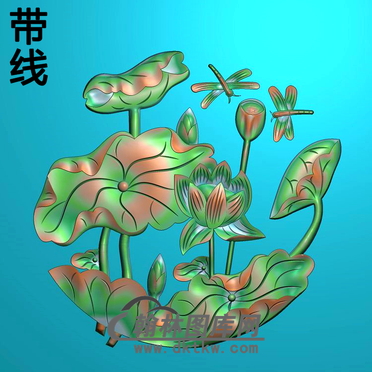 荷花精雕图（HHY-062)展示
