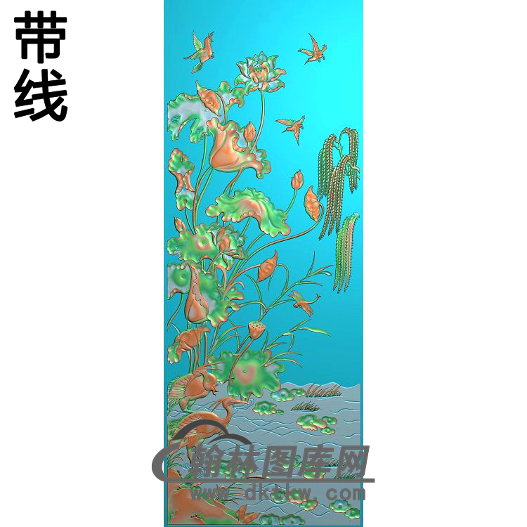 荷花精雕图（HHY-069)展示