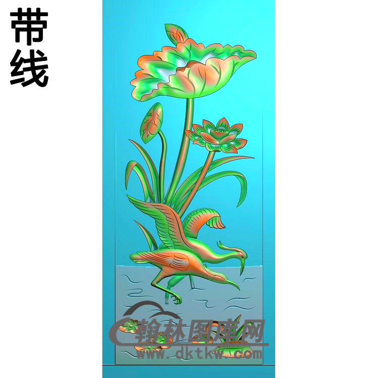 荷花精雕图（HHY-085)展示