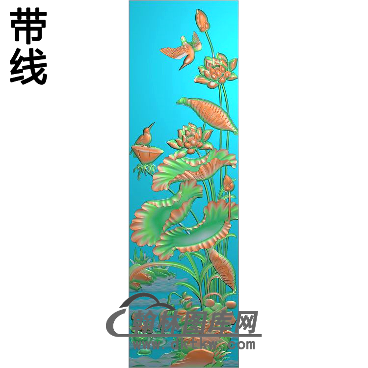 荷花精雕图（HHY-098)展示