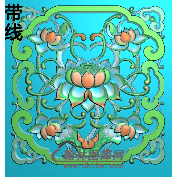 荷花精雕图（HHY-105)展示