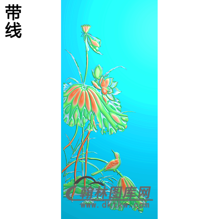 荷花精雕图（HHY-115)展示