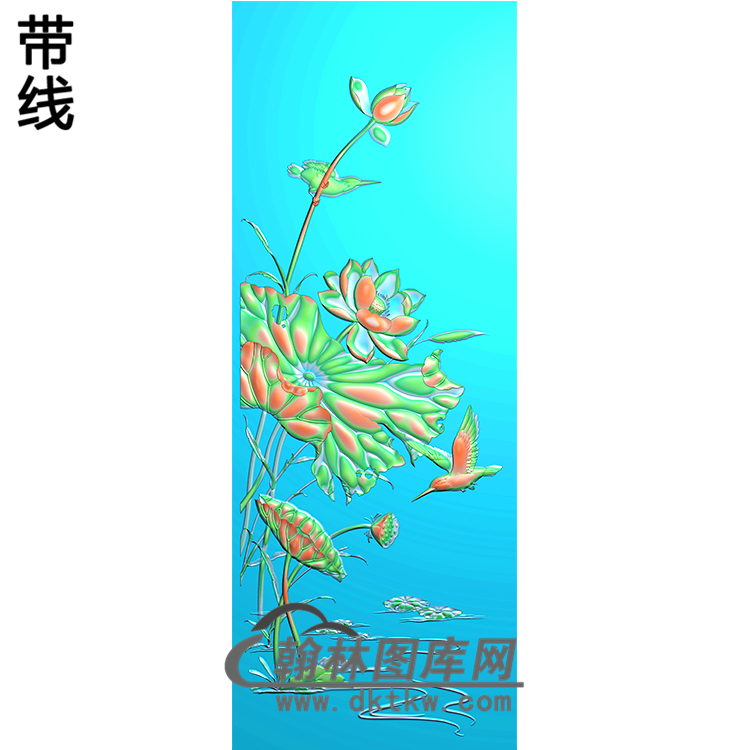 荷花精雕图（HHY-119)展示