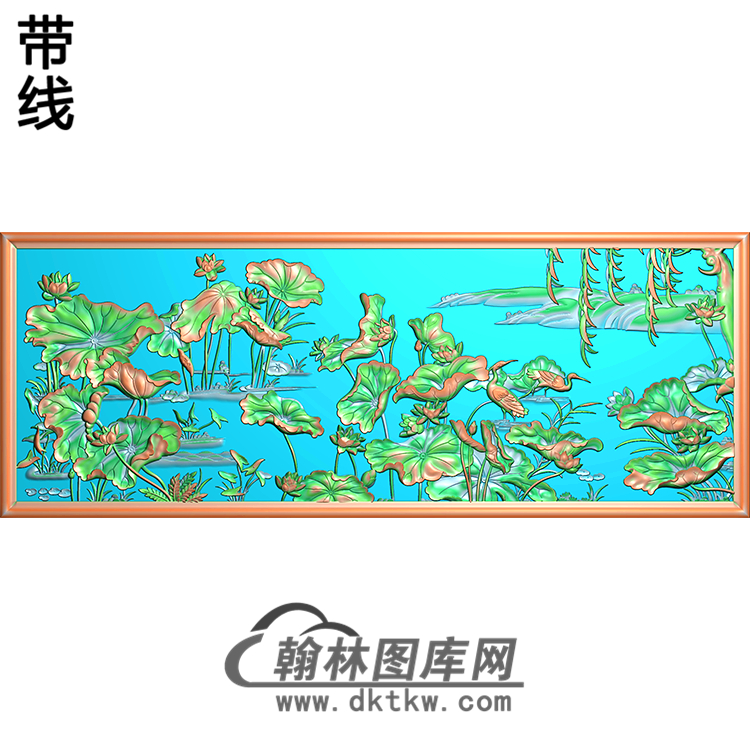 荷花精雕图（HHY-132)展示