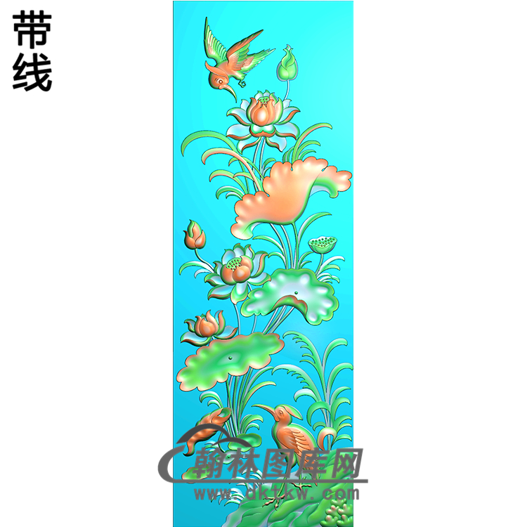 荷花精雕图（HHY-136)展示