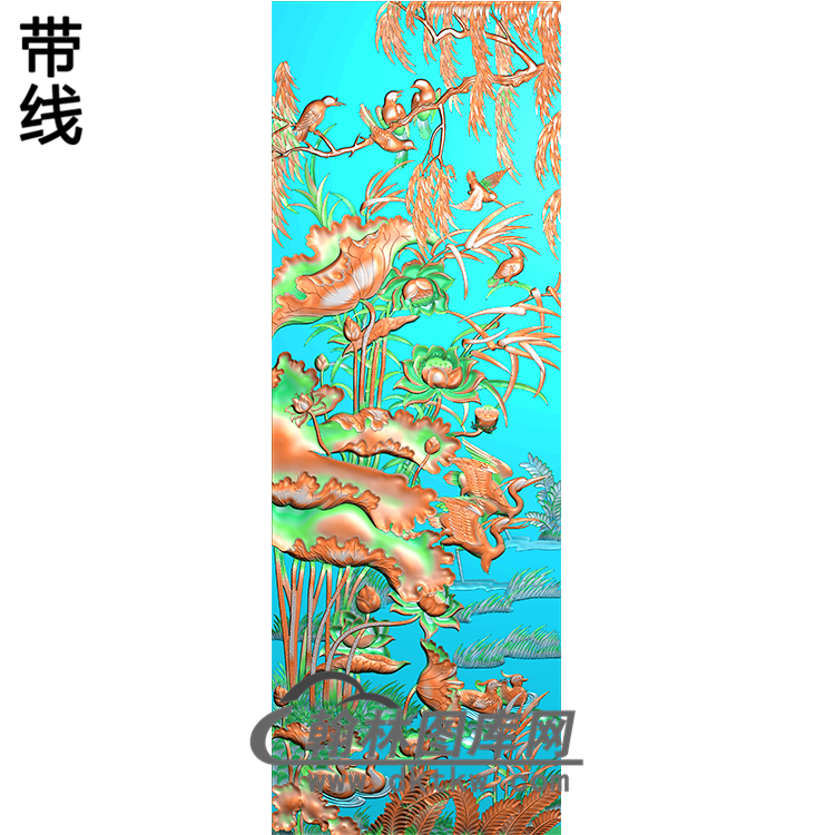 荷花精雕图（HHY-141)展示
