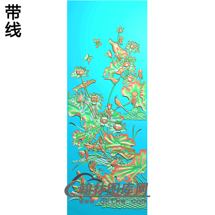 荷花精雕图（HHY-146)展示