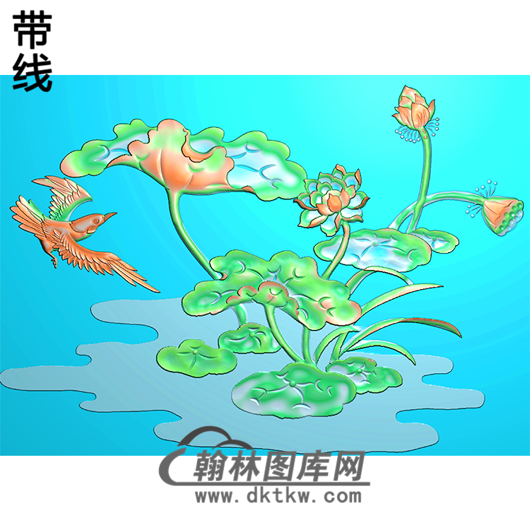 荷花精雕图（HHY-158)展示