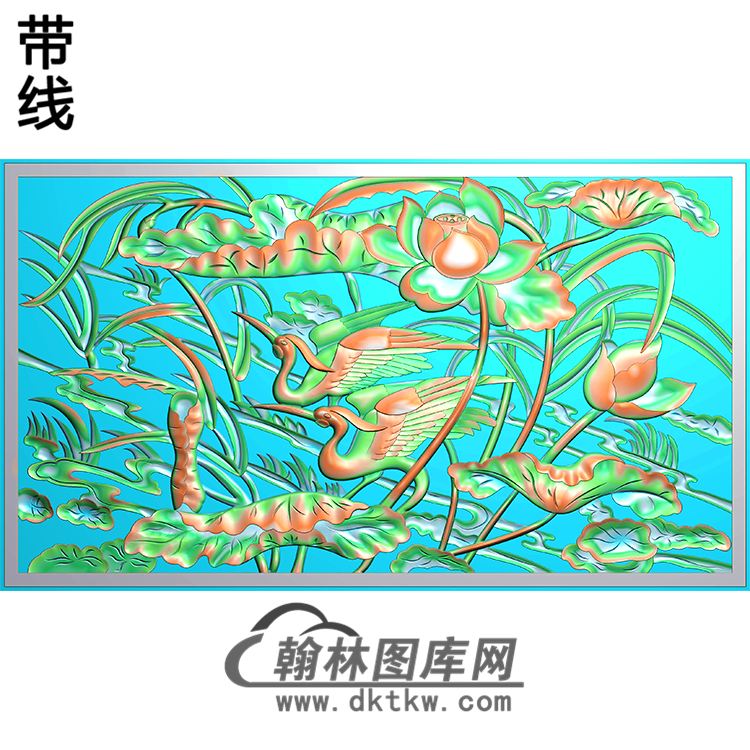 荷花精雕图（HHY-183)展示