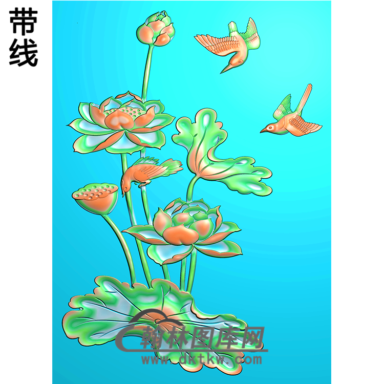 荷花精雕图（HHY-189)展示