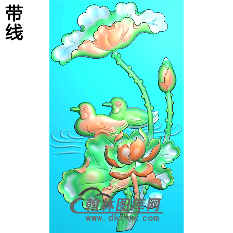 荷花精雕图（HHY-194)展示