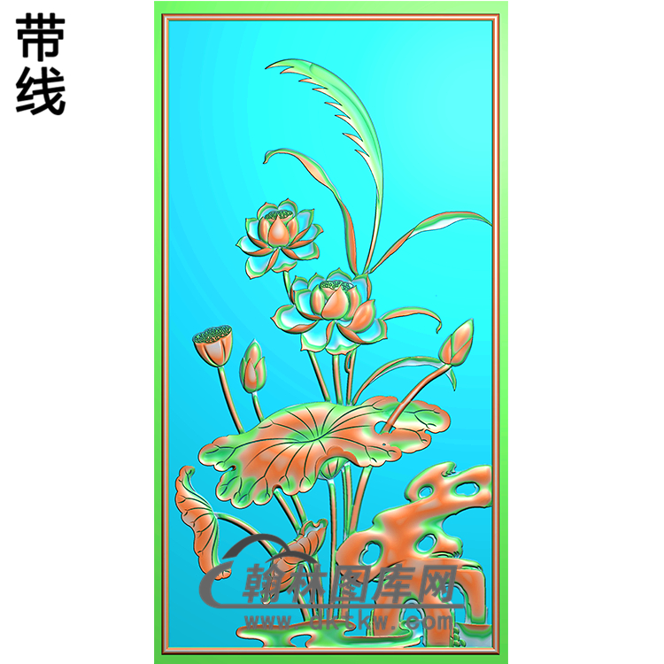 荷花精雕图（HHY-197)展示