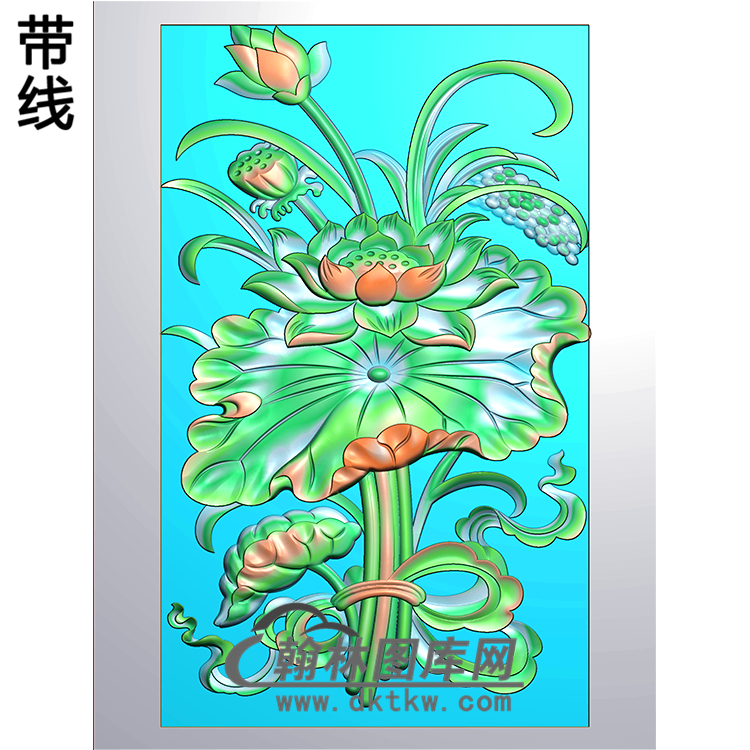 荷花精雕图（HHY-208)展示