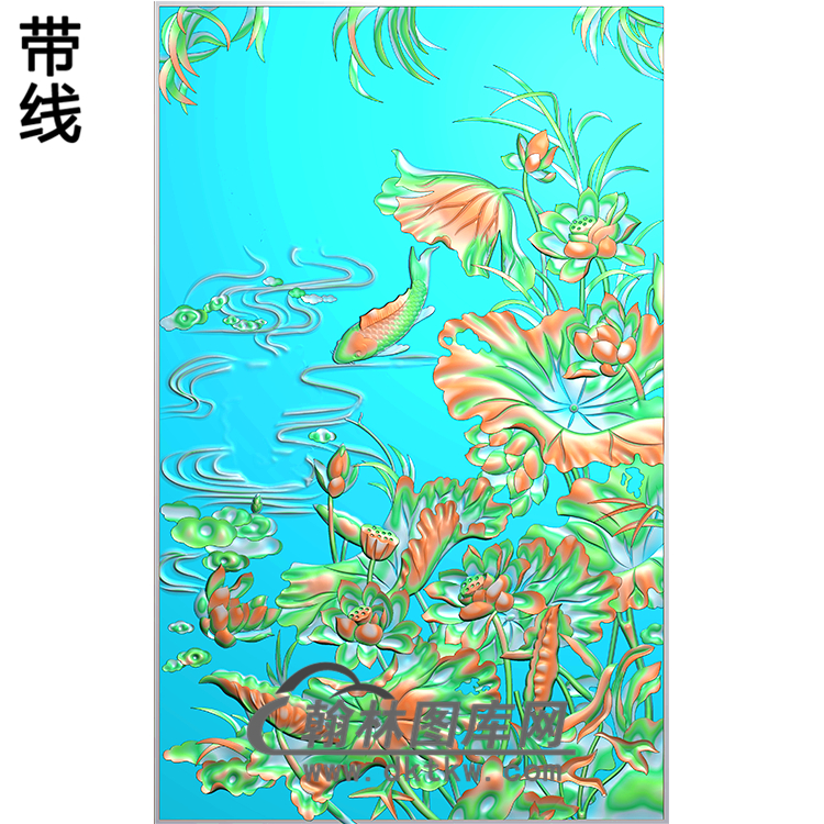 荷花精雕图（HHY-209)展示