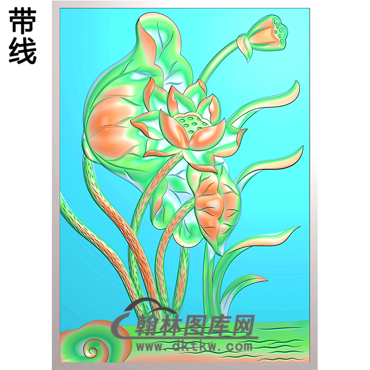 荷花精雕图（HHY-213)展示