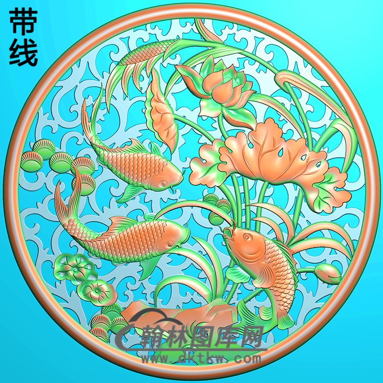 荷花精雕图（HHY-220)展示