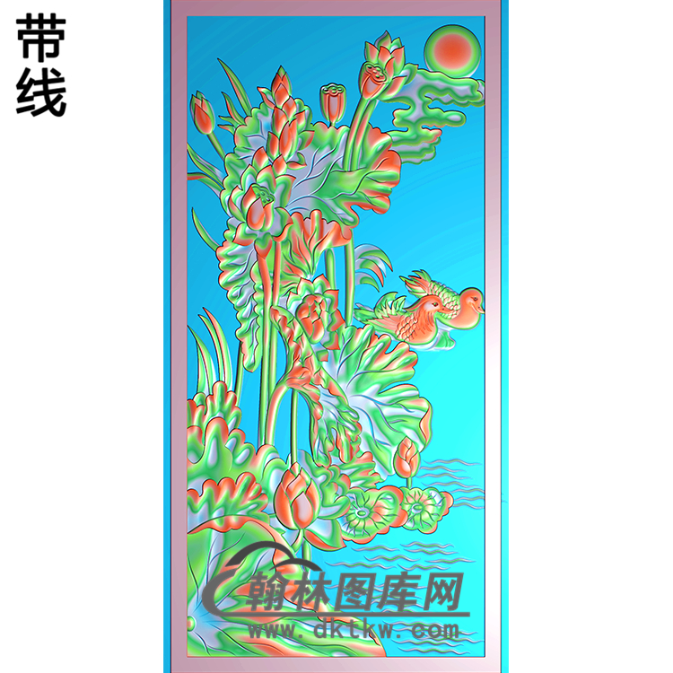 荷花精雕图（HHY-224)展示