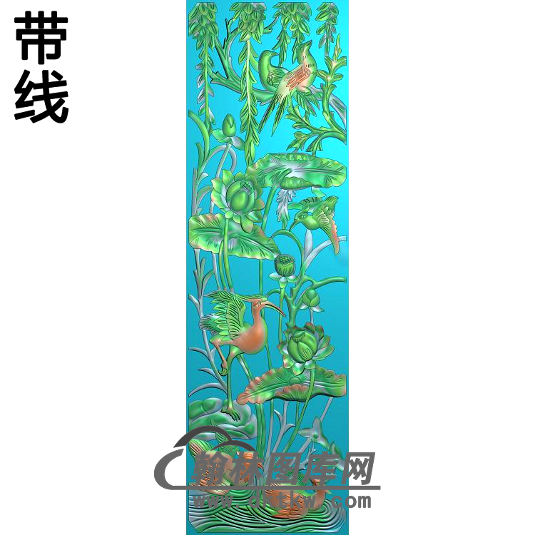 荷花精雕图（HHY-234)展示