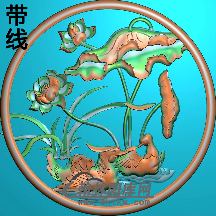 荷花精雕图（HHY-268)展示