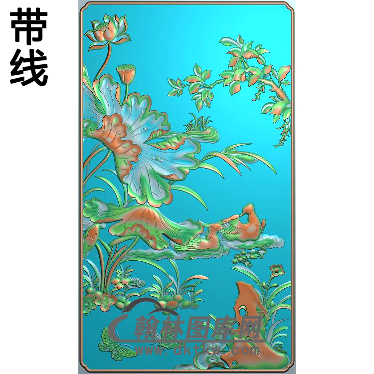 荷花精雕图（HHY-301)展示