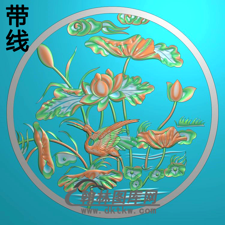 荷花精雕图（HHY-320)展示