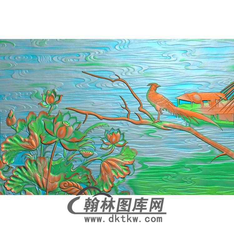 荷花精雕图（HHY-440)展示