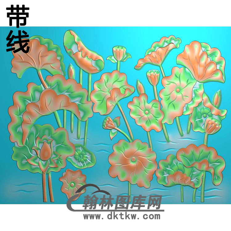 荷花精雕图（HHY-467)展示