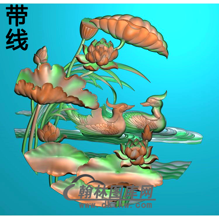 荷花精雕图（HHY-477)展示