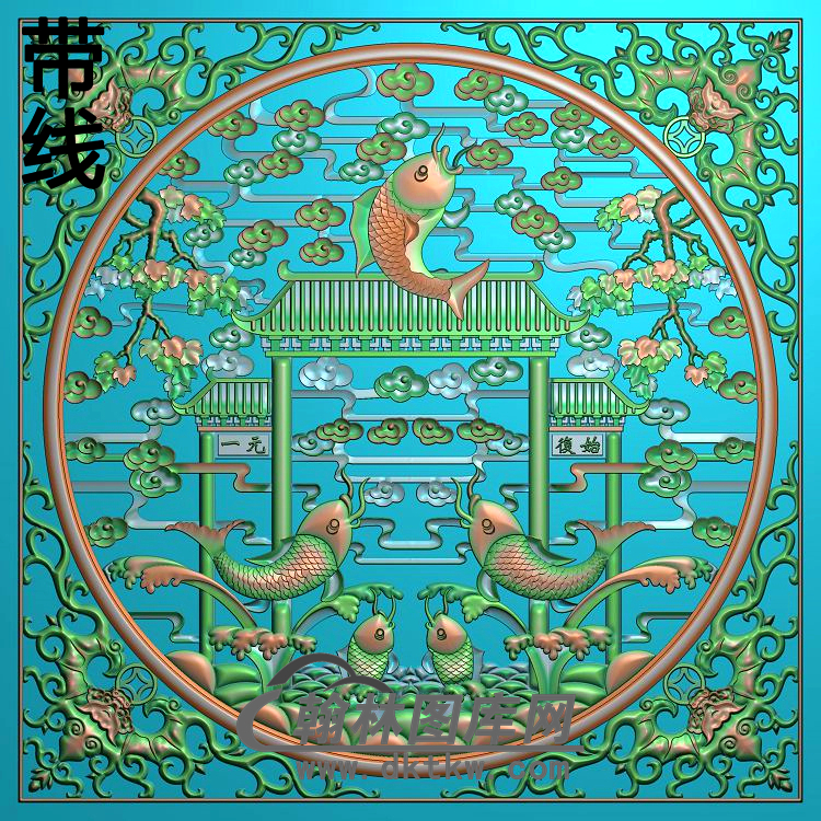 荷花精雕图（HHY-491)展示