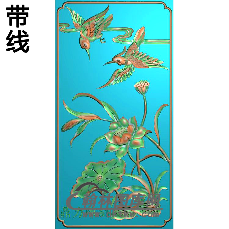 荷花精雕图（HHY-494)展示