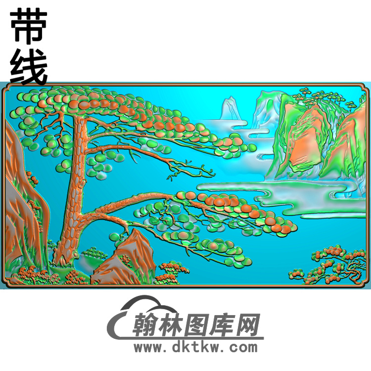 松鹤精雕图（SH-022)展示