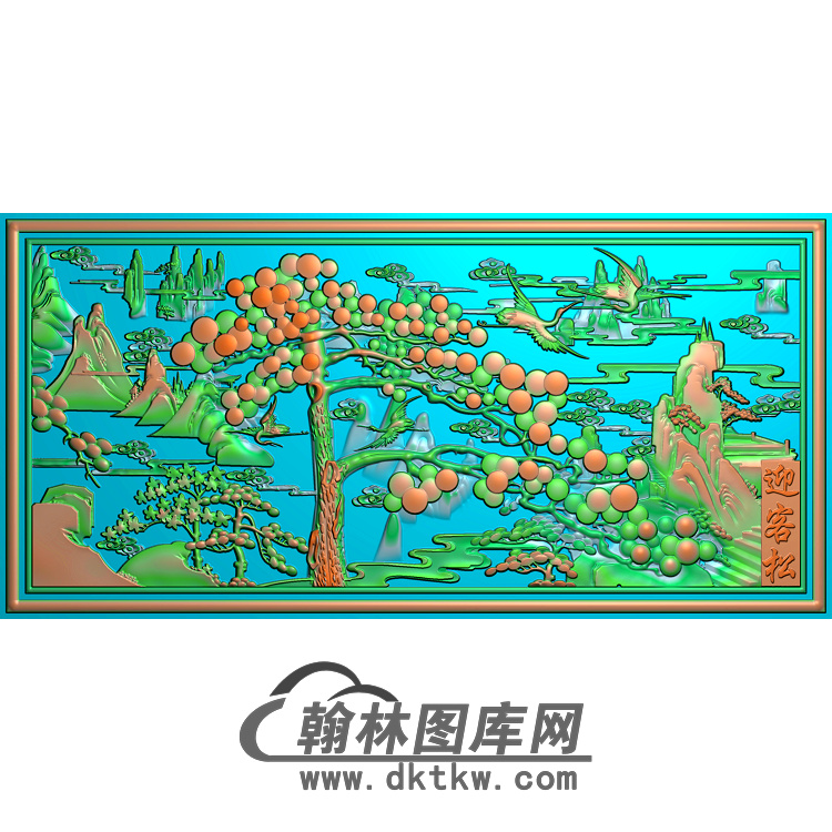 松鹤精雕图（SH-069)展示