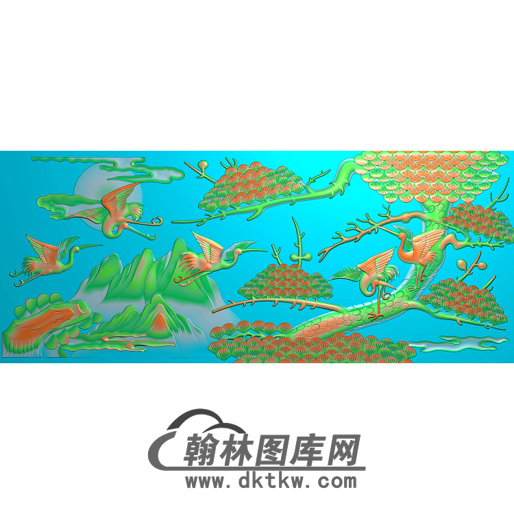松鹤精雕图（SH-073)展示