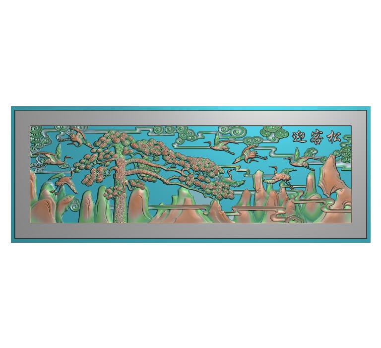 松鹤精雕图（SH-089)展示