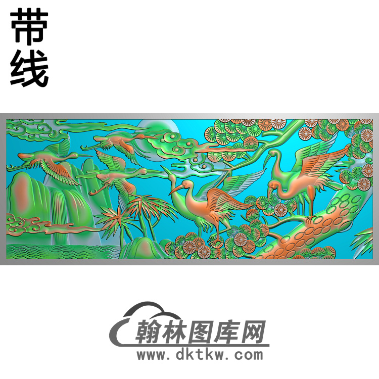 松鹤精雕图（SH-109)展示