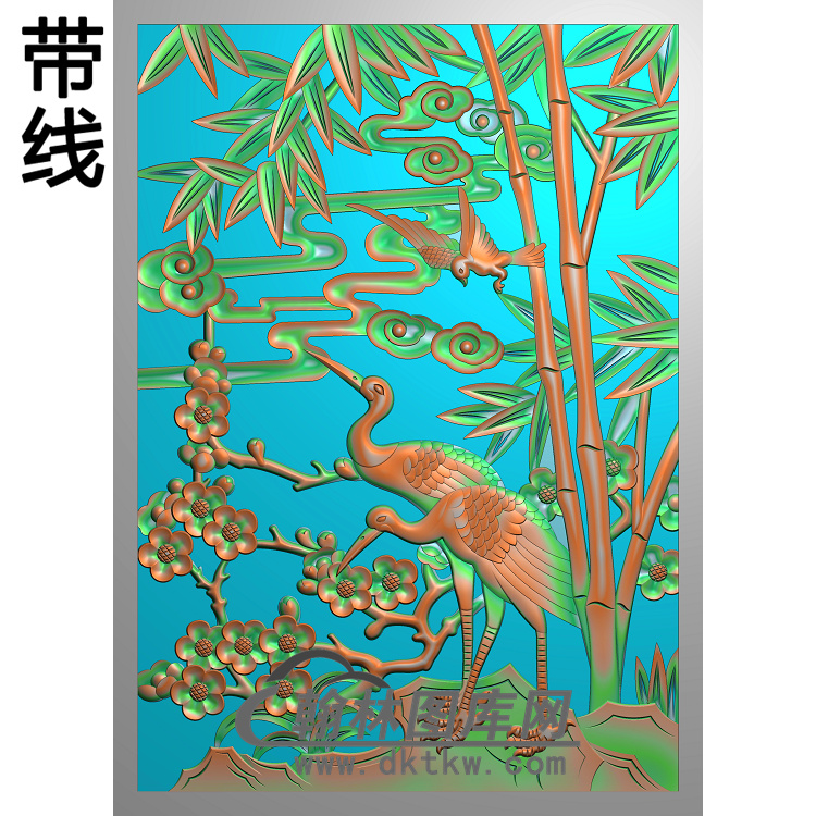 松鹤精雕图（SH-110)展示