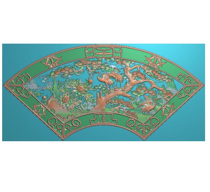 松鹤精雕图（SH-116)展示