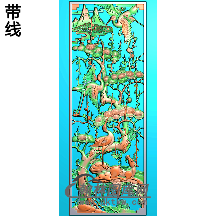 松鹤精雕图（SH-117)展示