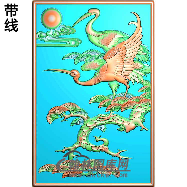 松鹤精雕图（SH-137)展示
