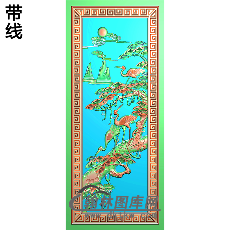 松鹤精雕图（SH-145)展示