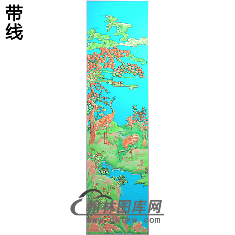 松鹤精雕图（SH-153)展示