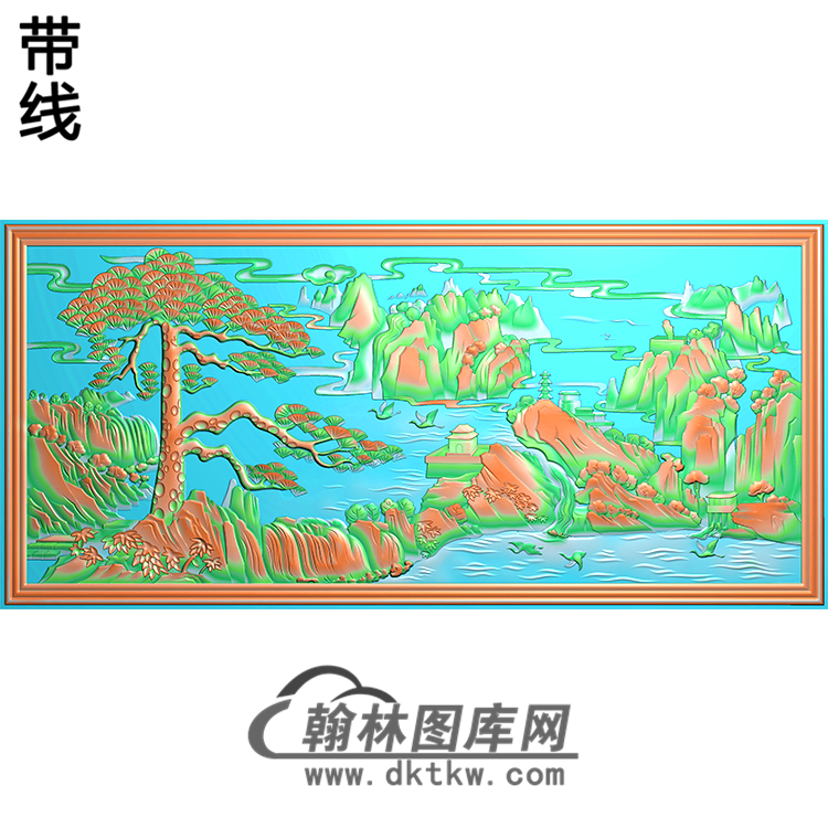 松鹤精雕图（SH-156)展示