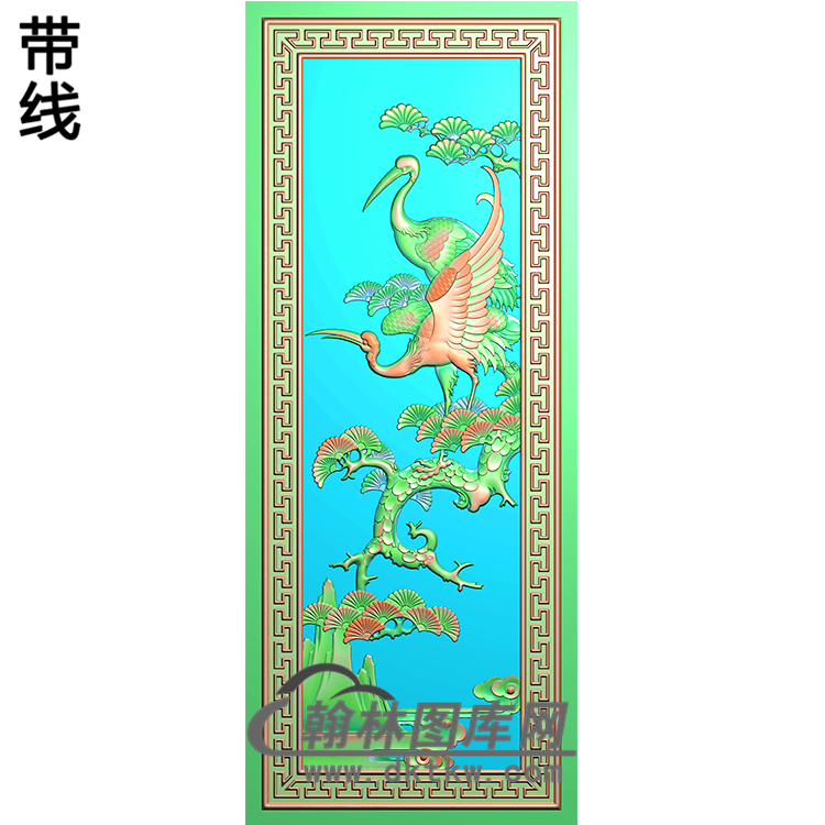 松鹤精雕图（SH-166)展示