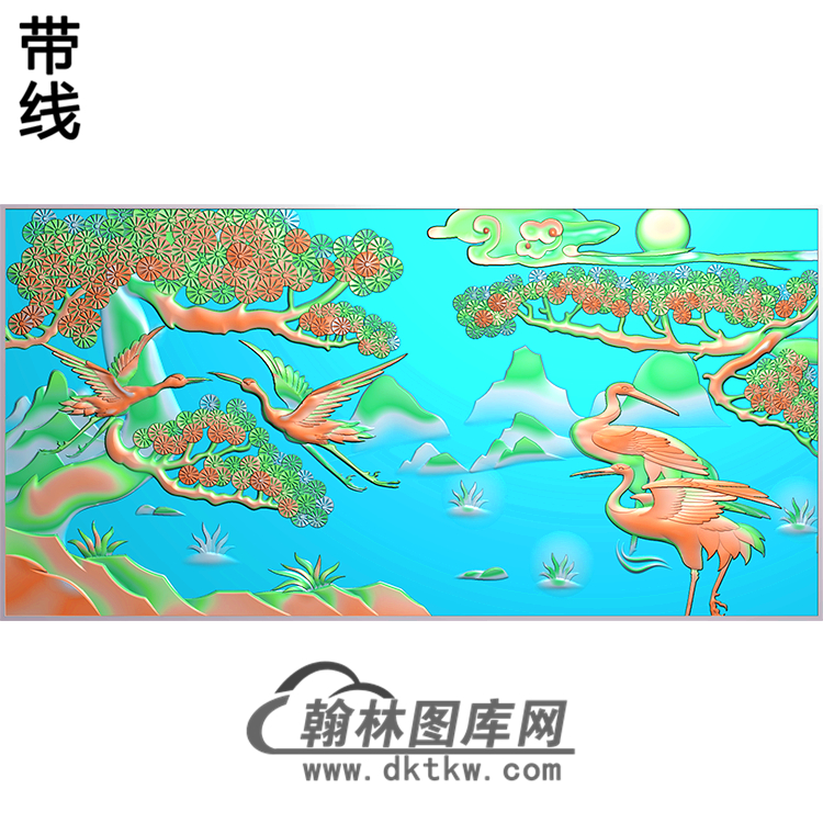 松鹤精雕图（SH-171)展示