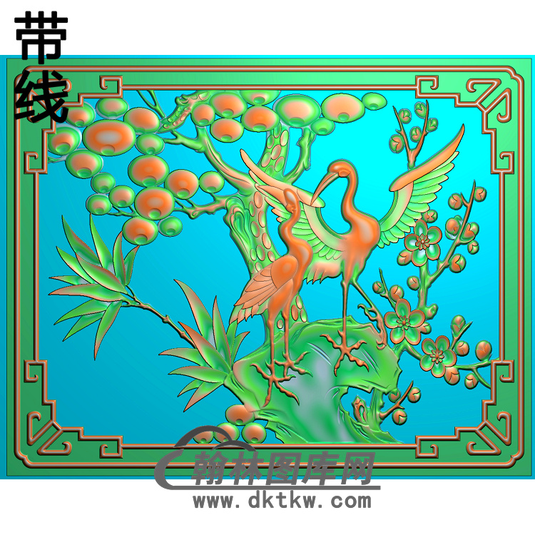 松鹤精雕图（SH-211)展示