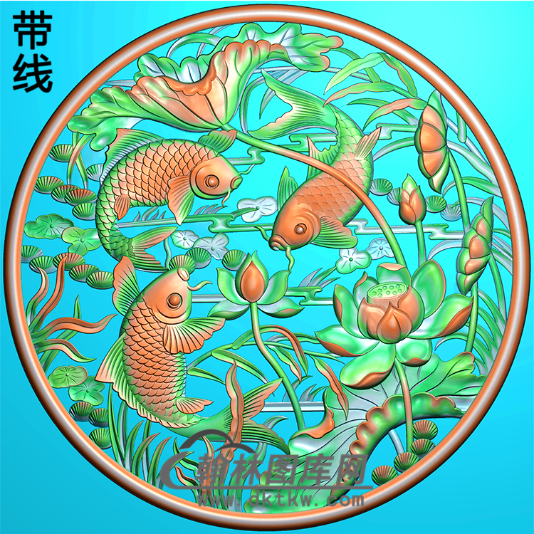 荷花精雕图（HHY-594）展示