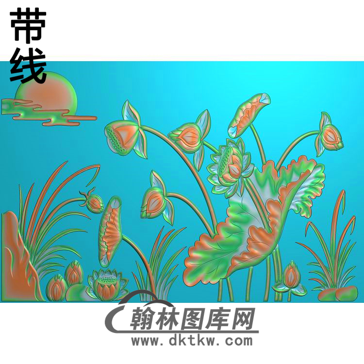 荷花精雕图（HHY-746）展示